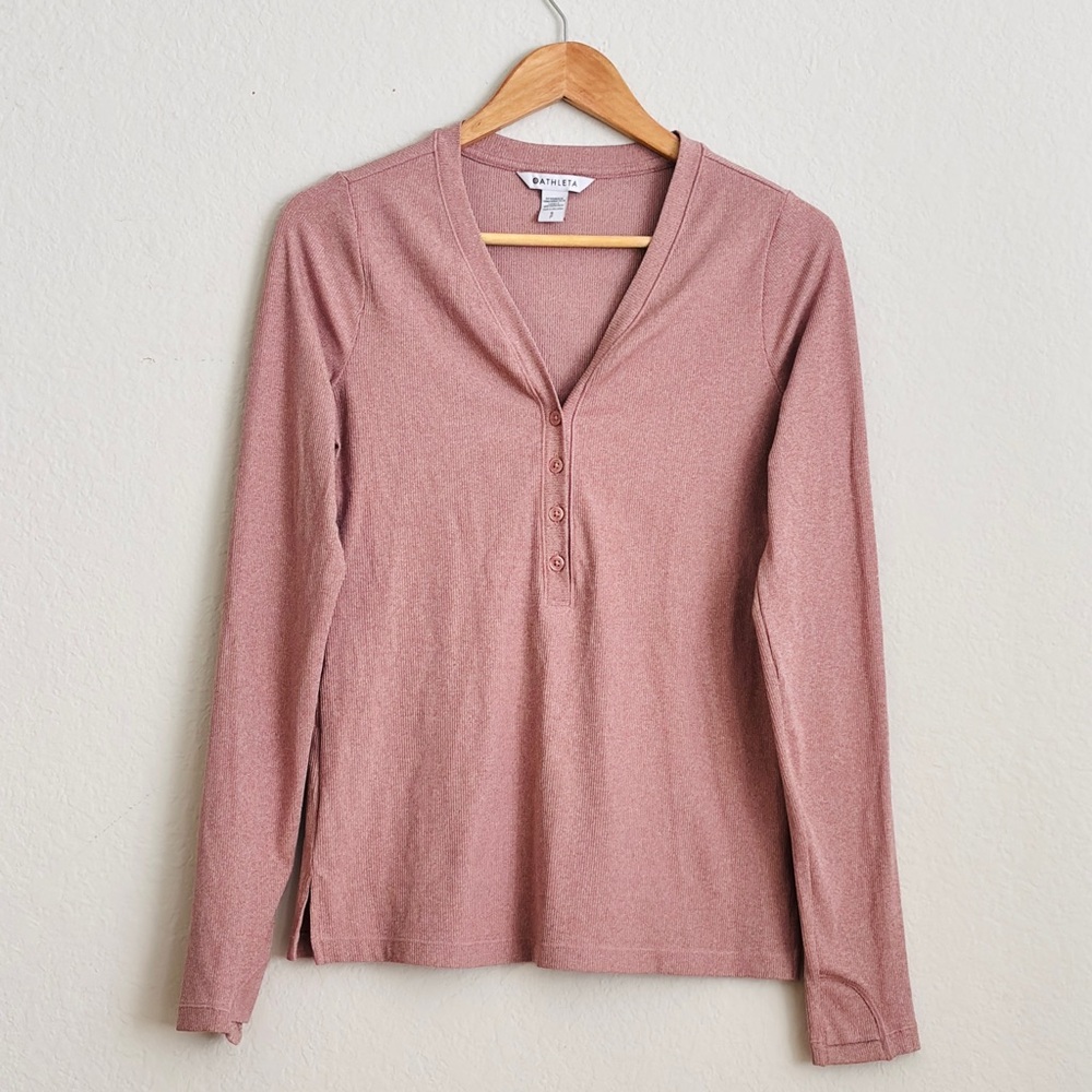 Athleta Mauve Long Sleeve Tee